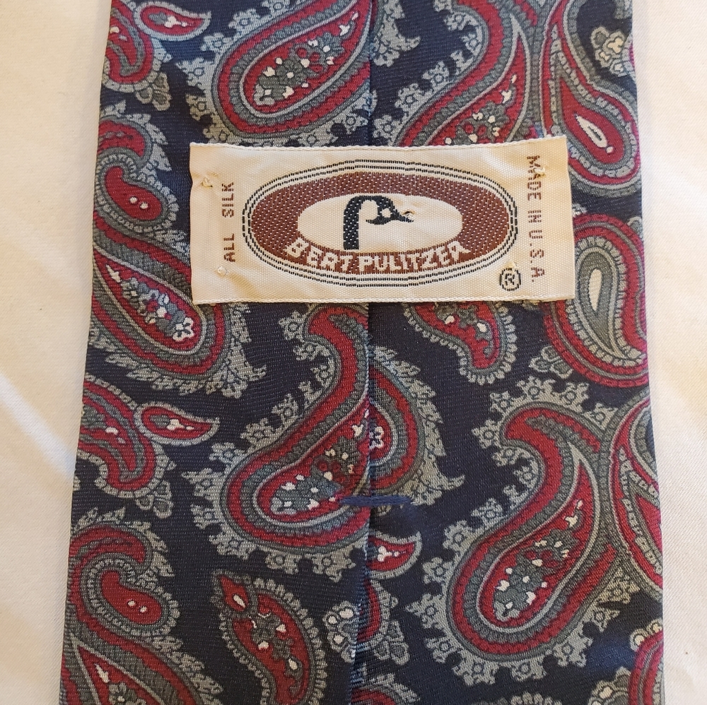 BERT PULITZER Made in USA Silk Neck Tie Paisley
